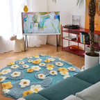 Moss Flower Tufted Round Rug