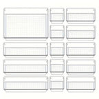 Clearyx Organizer Set | 18-piece Transparent | Modular & Stackable | For Bathroom, Kitchen & Office