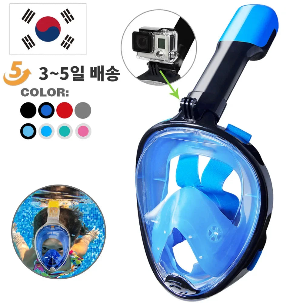 Oceavue Snorkel Mask | 180° Full Face | Anti-Fog & Leak Proof | For Kids & Adults