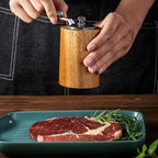 Luxury set of manual salt and pepper mills made of wood