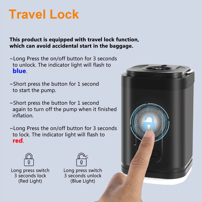 AirBreezy Mini Air Pump | Ultra Compact & USB-C Rechargeable | 5 Nozzles | 200L/min Power