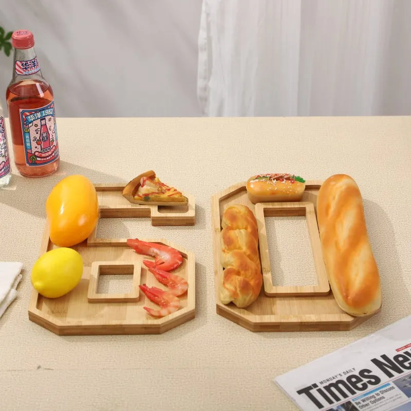 Wooden Numbers Serving Tray