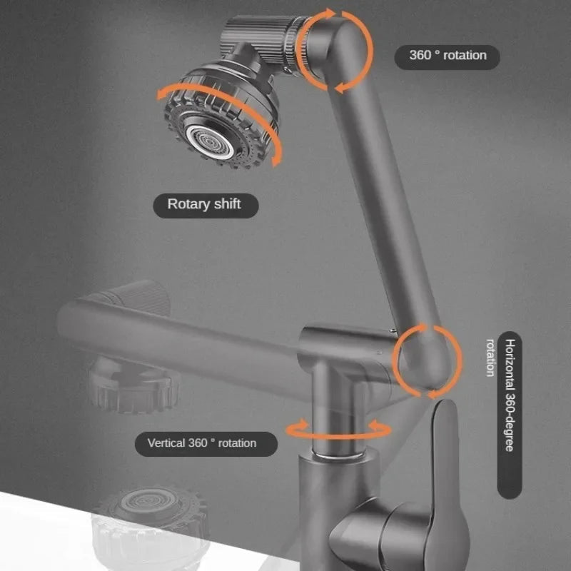 Spray water protected mechanical universal swivel arm faucet