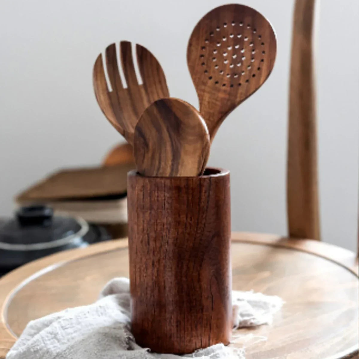 EcoWood – Luxurious cookware set made of wood with storage bucket