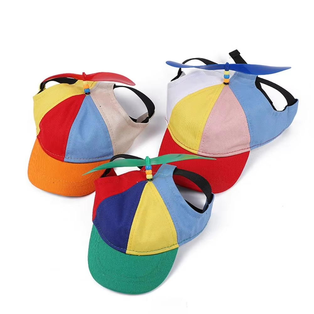 Colorful Sunproof Propeller Dog Cap for Summer Fun