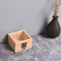 Wooden Hinged Square Storage Box – Desktop Organizer and Jewelry Container