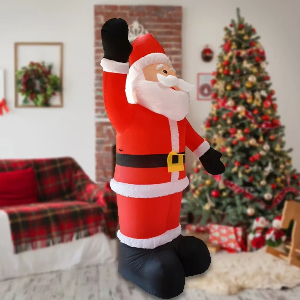 Giant 6ft Inflatable Santa Claus with LED Light for Christmas and Holiday Yard Decor