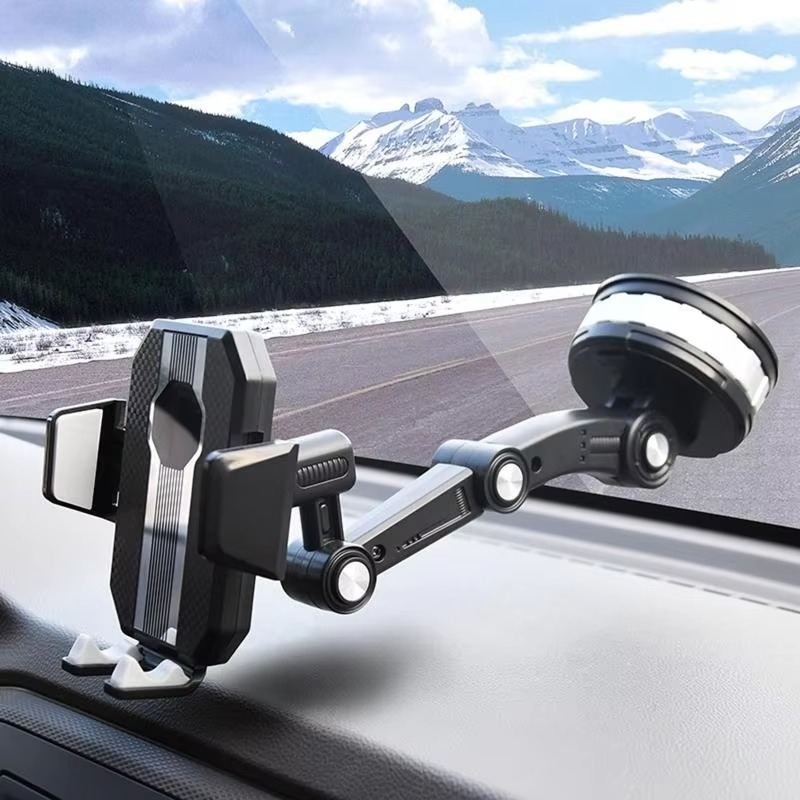 Universal Car Phone Mount with Strong Suction Clamp for Center Console and Dashboard