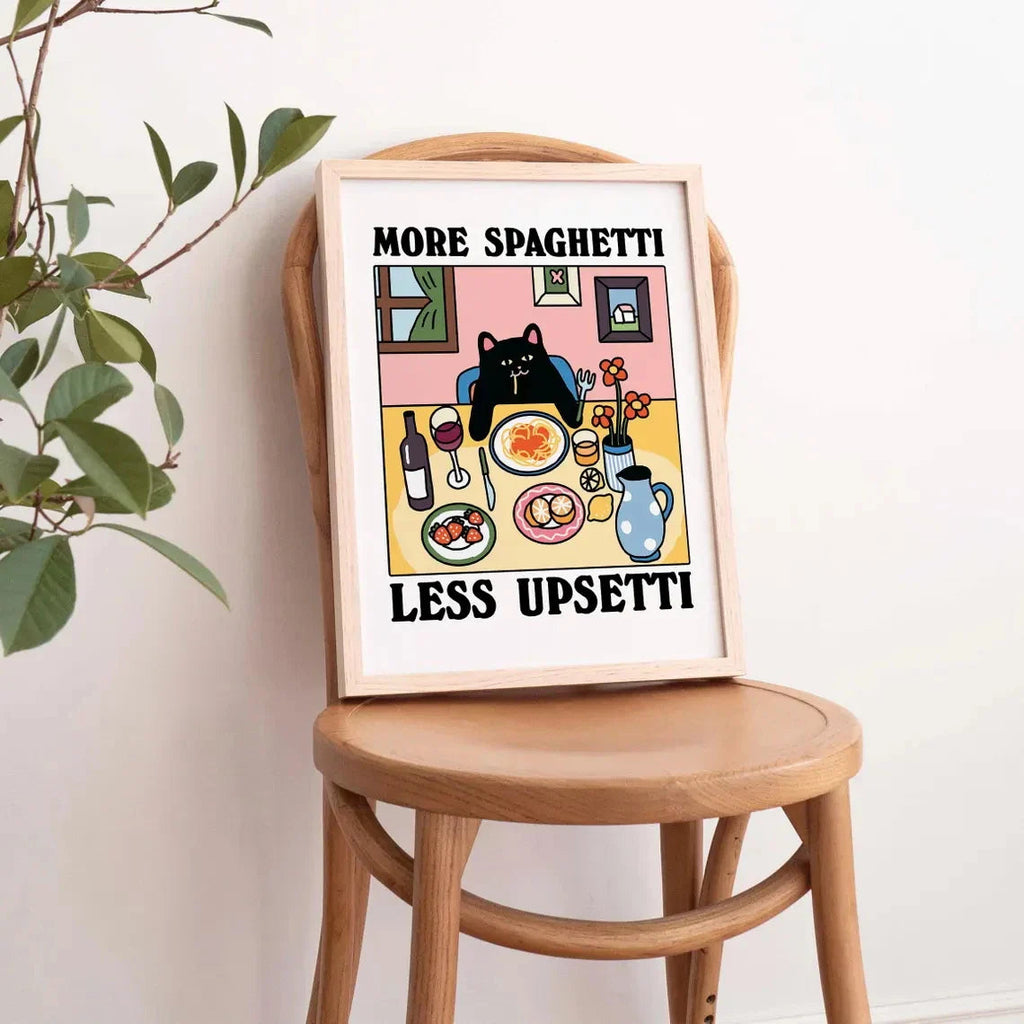 More Spaghetti Less Regretti Wall Art