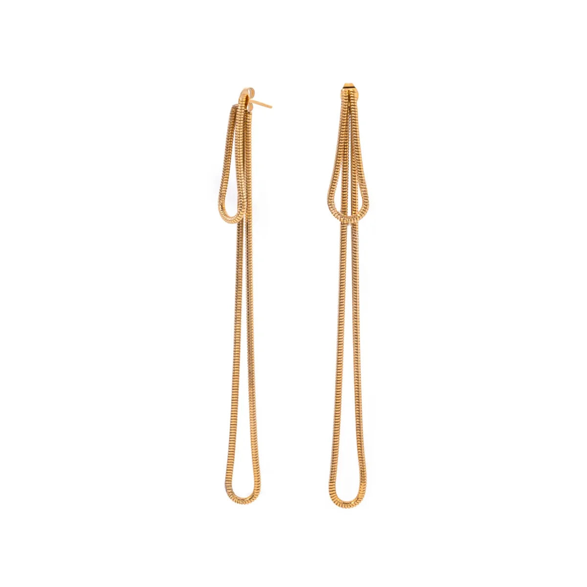 Classy Snake Chain Tassel Stud Earrings