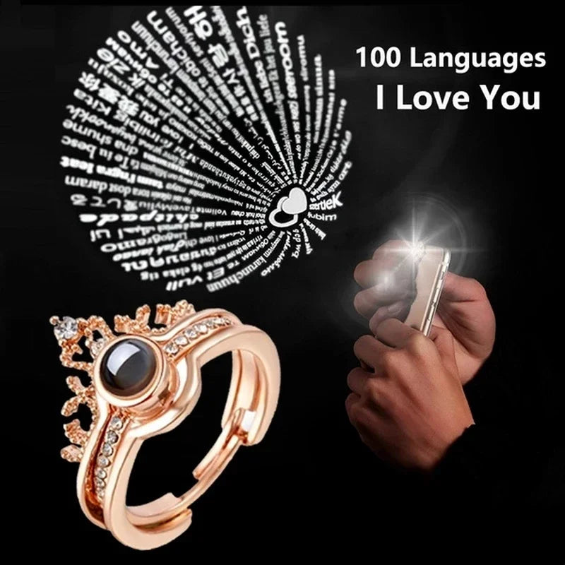 I Love You Magnetic Projection Couple Necklace Set