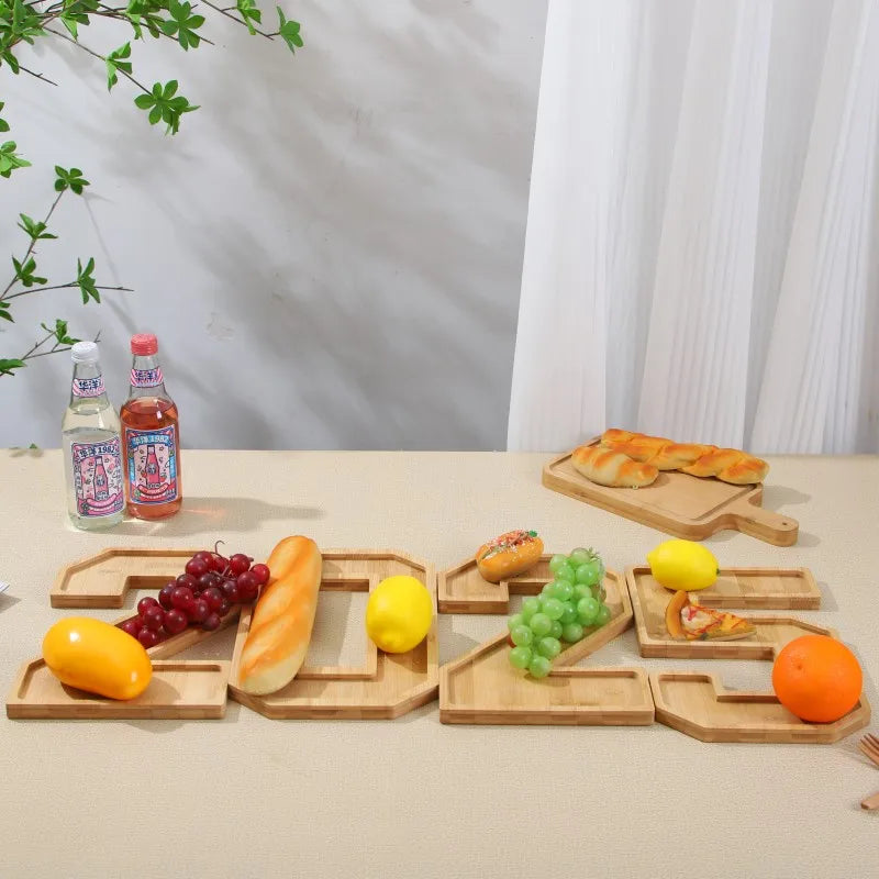 Wooden Numbers Serving Tray