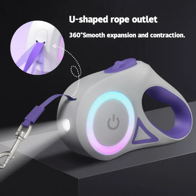 LED Dog Leash LumiLeash FlexiLight | Retractable leash with lighting | 3 m & 5 m length | For dogs & cats up to 35 kg