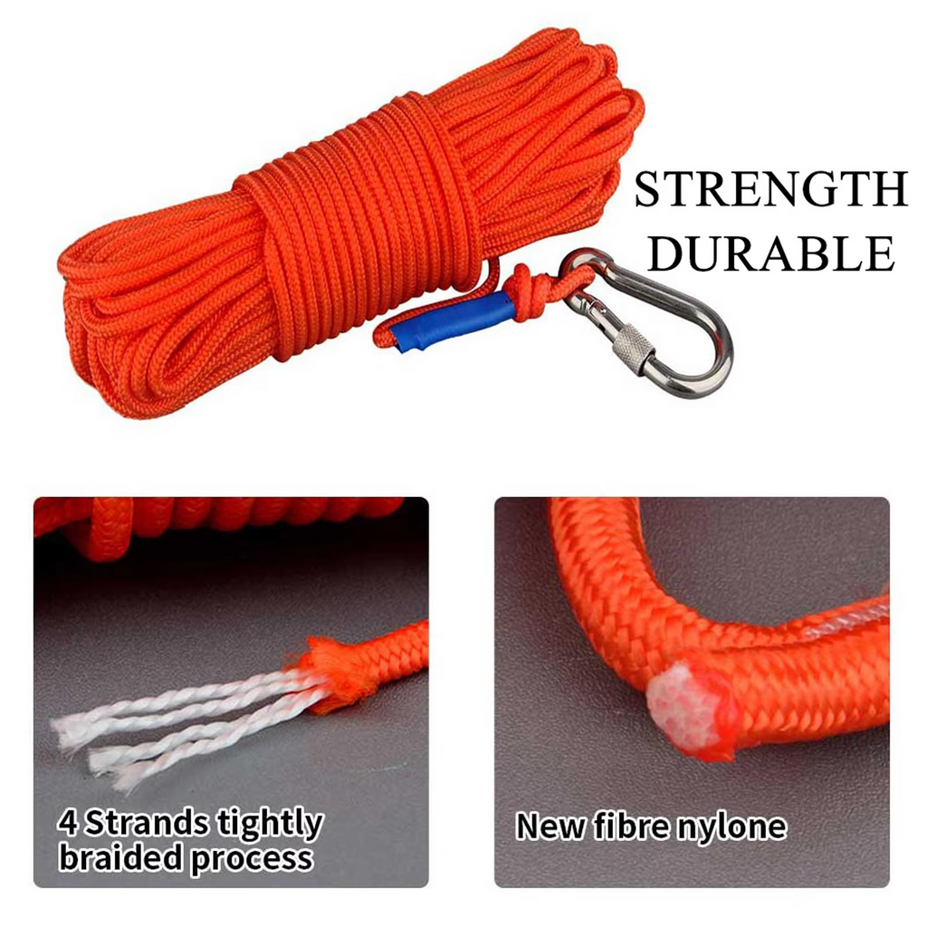 Dual Strength Fishing Magnet Kit - N52 Neodymium 80/120KG Force with 10m Rope