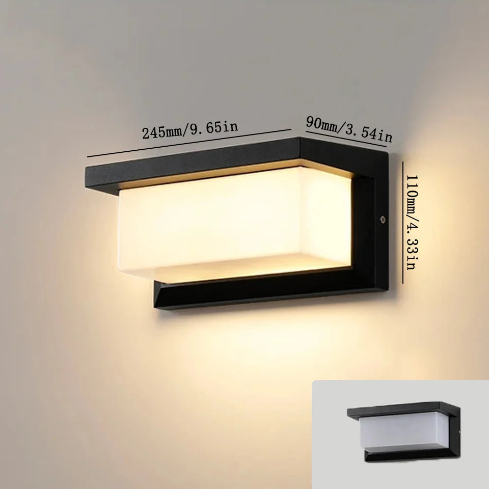 LED wall light with radar motion sensor – 16W waterproof light for indoor and outdoor use, cold and warm white light, AC85-265V