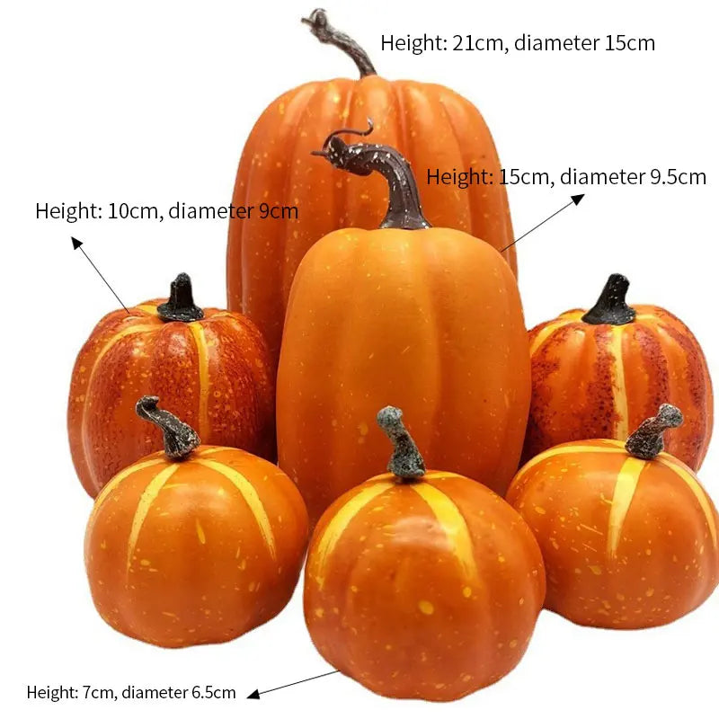 Decorative Pumpkins PumpkinCharm | 7-piece Set | Autumn & Halloween Decor | Lightweight & Reusable