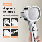 Jetiva Shower Head | 3 Spray Types | Pressure Boosting & Water Saving | Silver Design