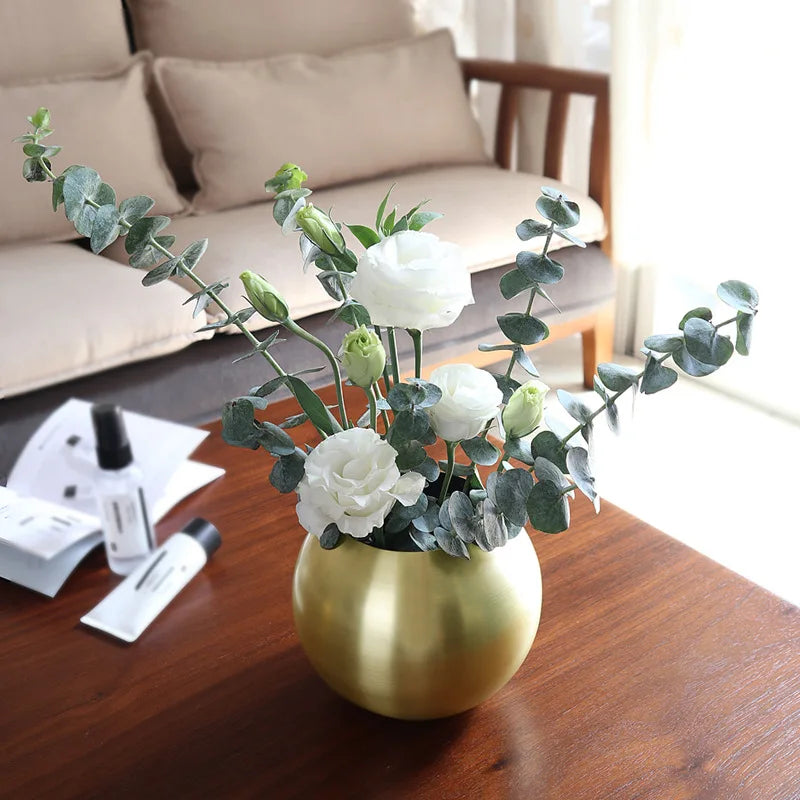 Stainless Steel Vase in Nordic Style Desktop Flower Pot BeFlower Pots Gold Black Rose Gold Classic Home Decoration
