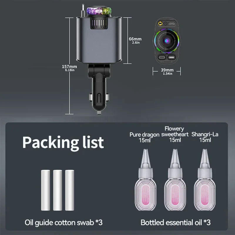 5-in-1 Car fast charger with Air Freshener