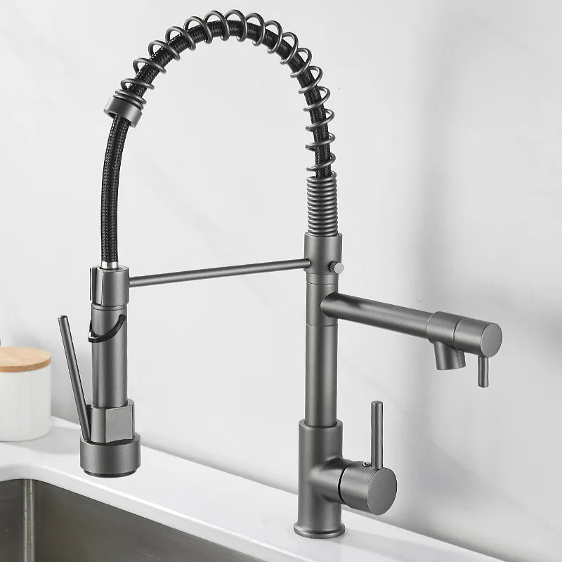 DualFlow Kitchen Faucet - Luxurious Double Bronze Kitchen Faucet