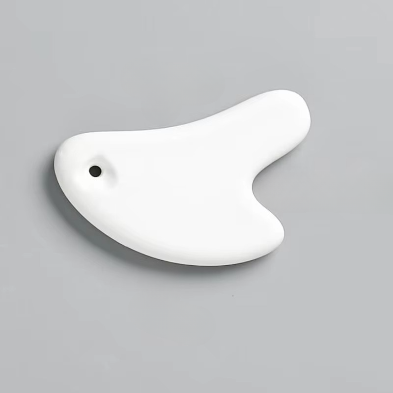 White Ceramic Guasha Scraping Board for Full Body Massage and Lymphatic Drainage