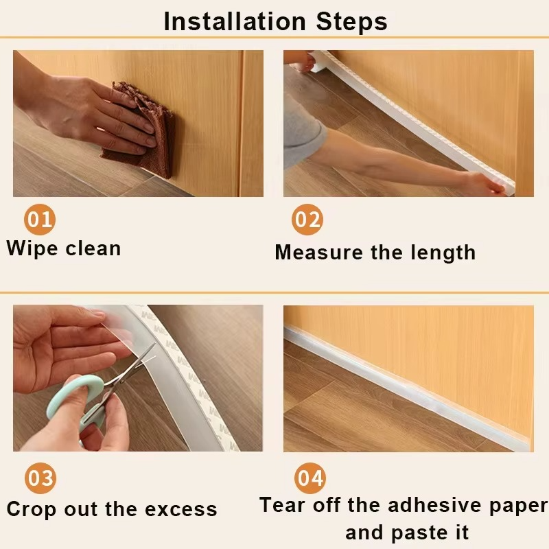 16.4 Ft Transparent Self-Adhesive Door Weatherstrip