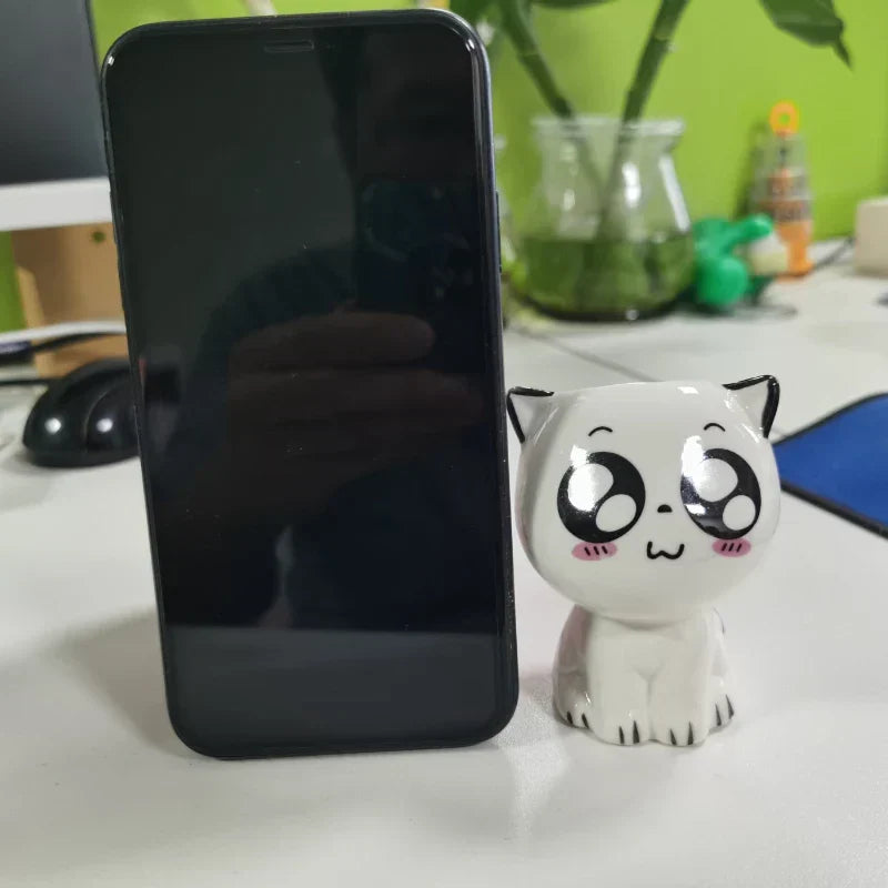 PurrPlant Mini Ceramic Pot | Cute Cat Design | For Desk & Decor