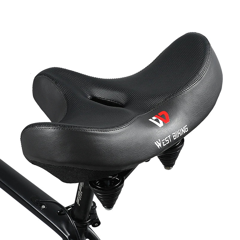 Ergonomic Bike Saddle with Thick Cushion Pad – Most Comfortable Bike Saddle for MTB and Road Bikes, Breathable Design