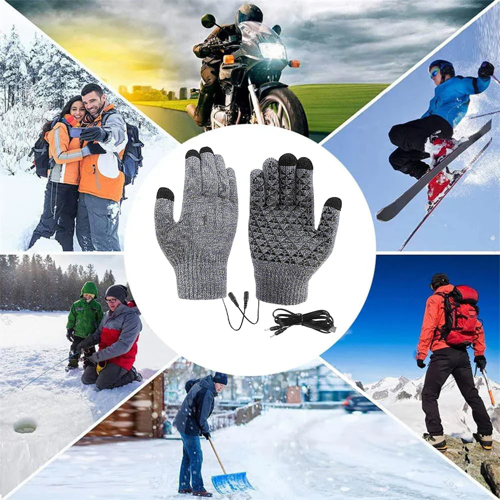 Heated Gloves FROSTIQ | USB Charging | Touchscreen & Non-Slip | Winter Thermal Gloves for Outdoor & Cycling