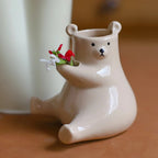 Bear with Flower Vase
