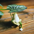 Frog on Lotus Leaf Figure for Aquarium Garden Decoration and Balcony Decoration