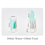 AquaPaws 2-in-1 Dog Water Bottle | With Foldable Bowl & Food Compartment | For Small & Large Dogs | Ideal for On-the-Go