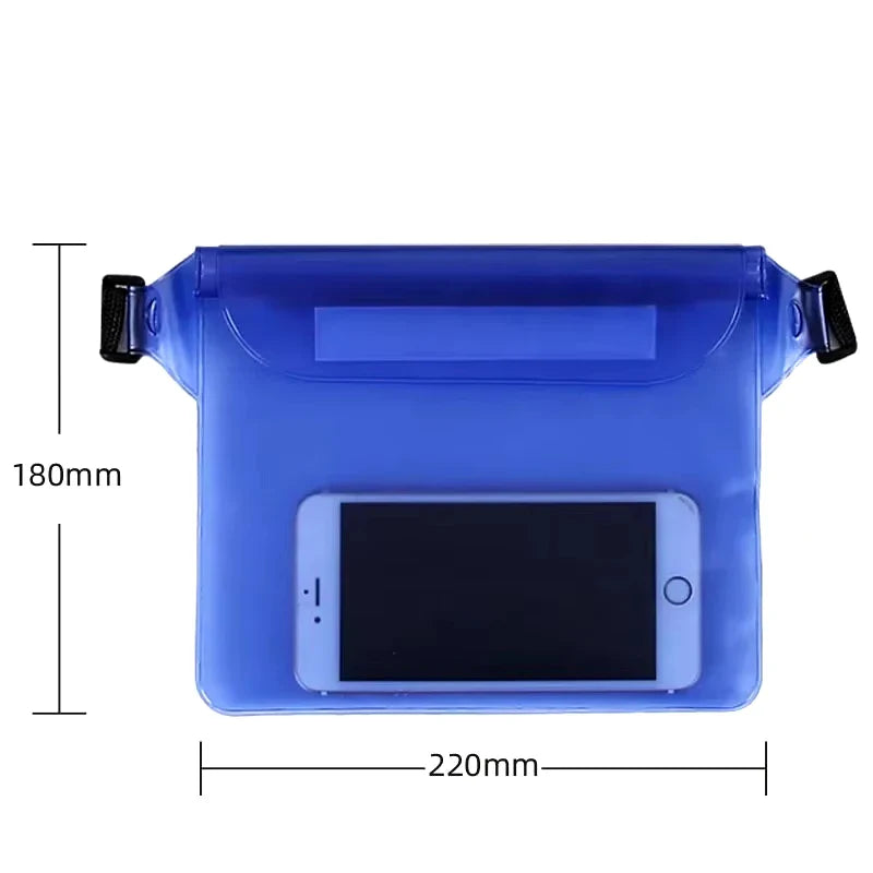 Waterproof Hip Bag AquaSafeX | 3-fold Sealing | Transparent Dry Bag for Smartphone & Valuables | Adjustable Strap