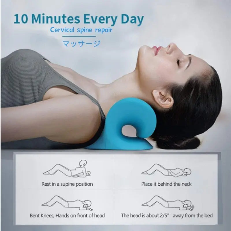 Neck & Shoulder Stretcher SpineLuma | Ergonomic Traction Pillow | Pain Relief & Posture Correction | PU Foam