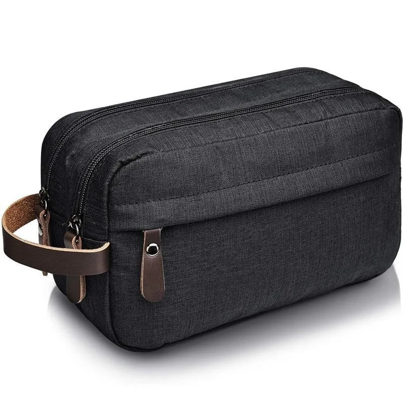 Nylonéa toiletry bag Unisex | Water-repellent | Canvas design with leather handle | For travel & everyday use