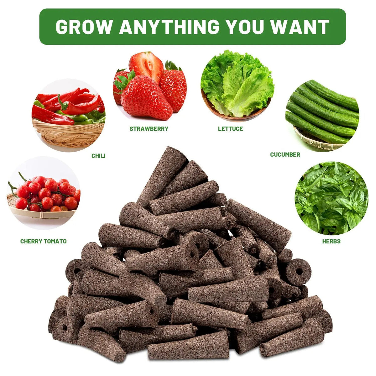 WurzelWunder Planting Sponges 50 Pieces | Replacement Growth Sponges for Hydroponics & Soil | For Herbs, Vegetables & Flowers