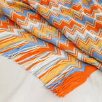 CasaLoom | Boho Blanket with Fringes | Rust Red | Soft & Light