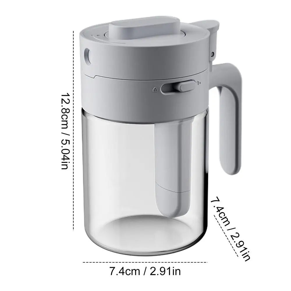 Transparent Glass Lockable Airtight Seasoning Jar with Spoon