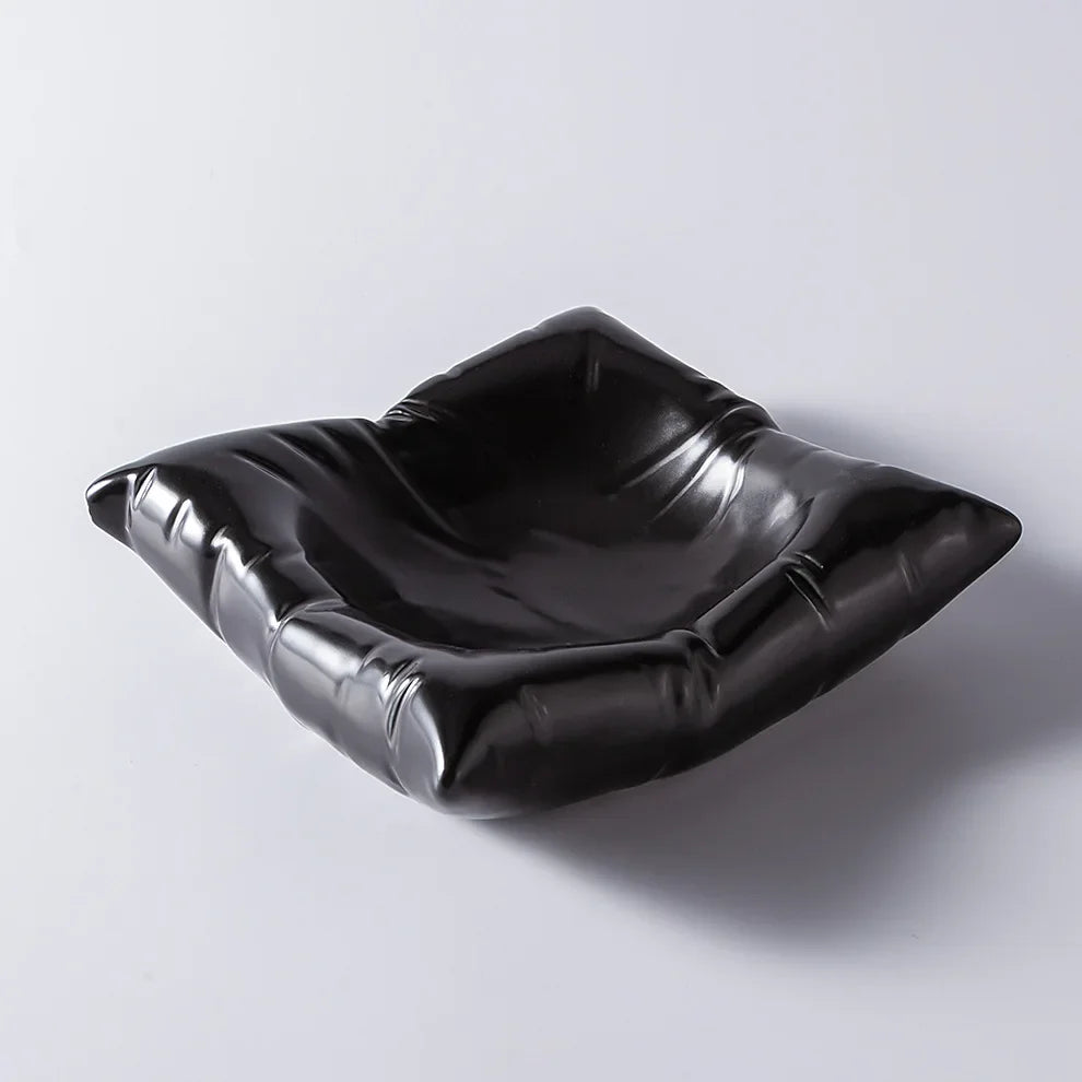 Ceramic Artistic Pillow Shape Food Plate