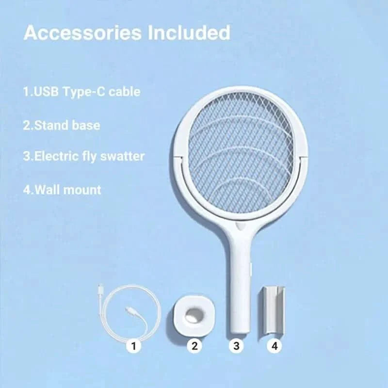 5-in-1 mosquito repellent with insect swatter & LED lamp