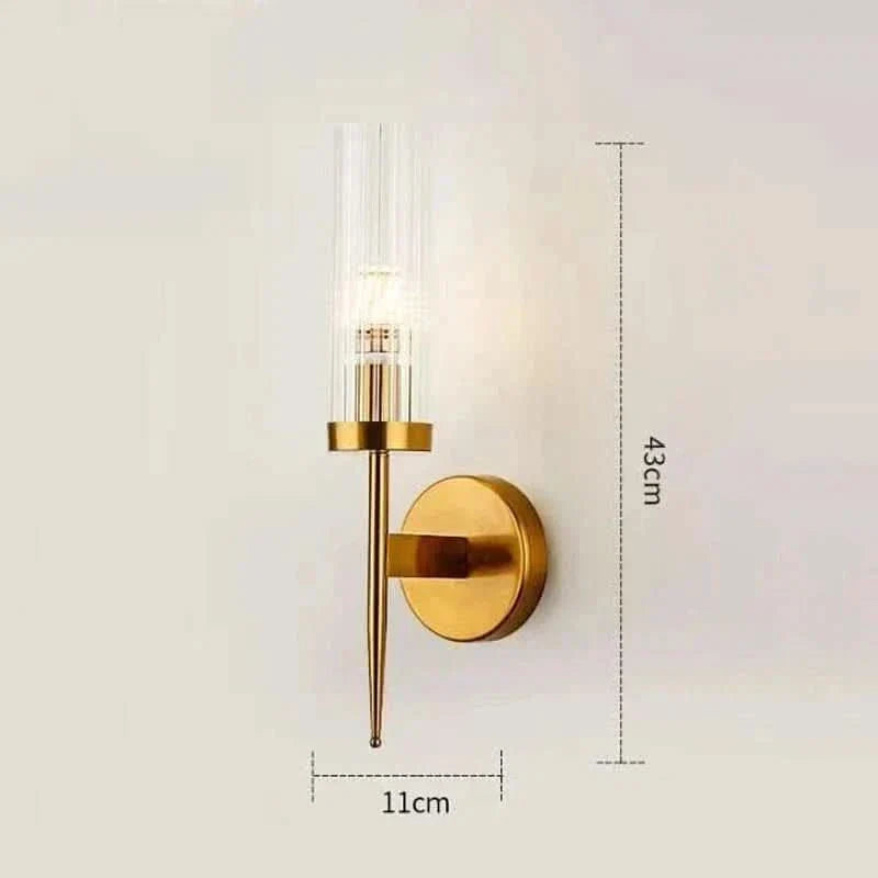 Stainless Steel Wall Lamp with Glass Shade