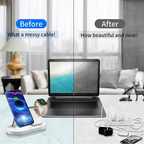 Magnetic 3 in 1 Wireless Charging Station - Fast Charger for iPhone, Apple Watch & AirPods