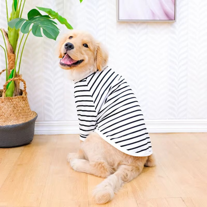 Breathable Cotton Stripe T-Shirt for Dogs