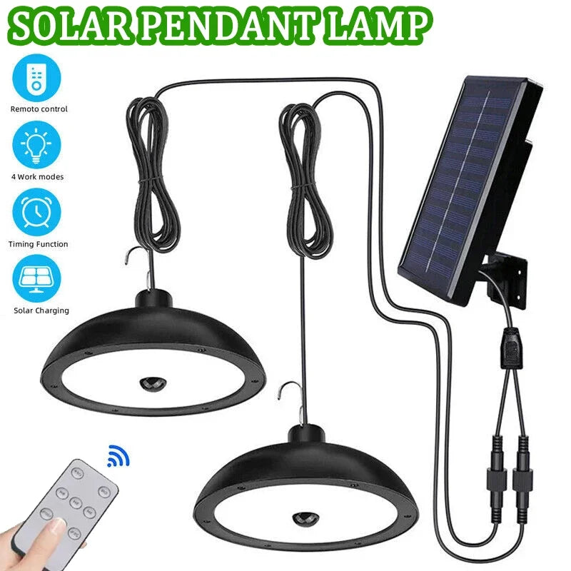 Solivara Solar Chandelier | With Sensor & Remote Control | IP65 | Warm/Cold White | 10h Runtime