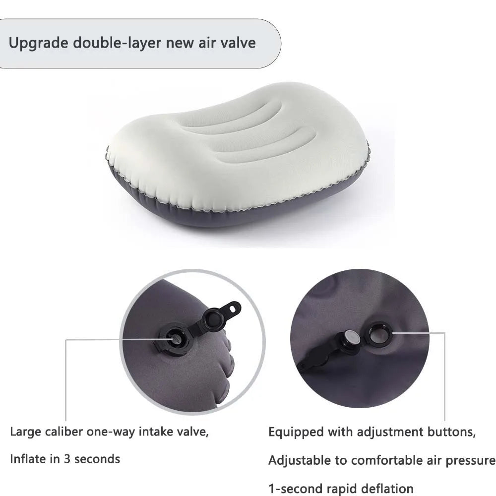 AirNest Inflatable Outdoor Pillow | Compressible & Foldable | Neck Support for Camping, Hiking & Travel