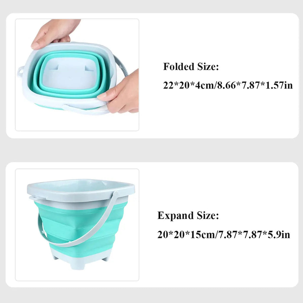PlayaFun Sand play set | Foldable bucket & accessories | Colorful & child-friendly | For beach & garden