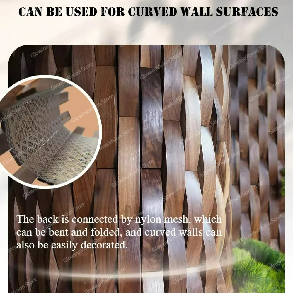 3D Mosaic Wall Panel Solid Wood Acoustic Decor
