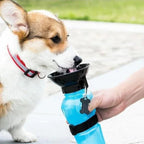 Dog Water Bottle HydroPaws | 2-in-1 with Bowl | Leak-proof & Portable | 500ml | Blue, Pink, Grey
