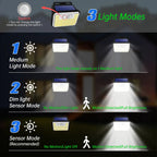 Solentra Solar Wall Light Outdoor with Motion Sensor | 148 LEDs | IP65 Waterproof | 3 Modes | Super Bright & Wireless