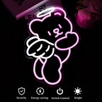 Charming Bear Neon Light with Dimmer - USB Powered Wall Decor